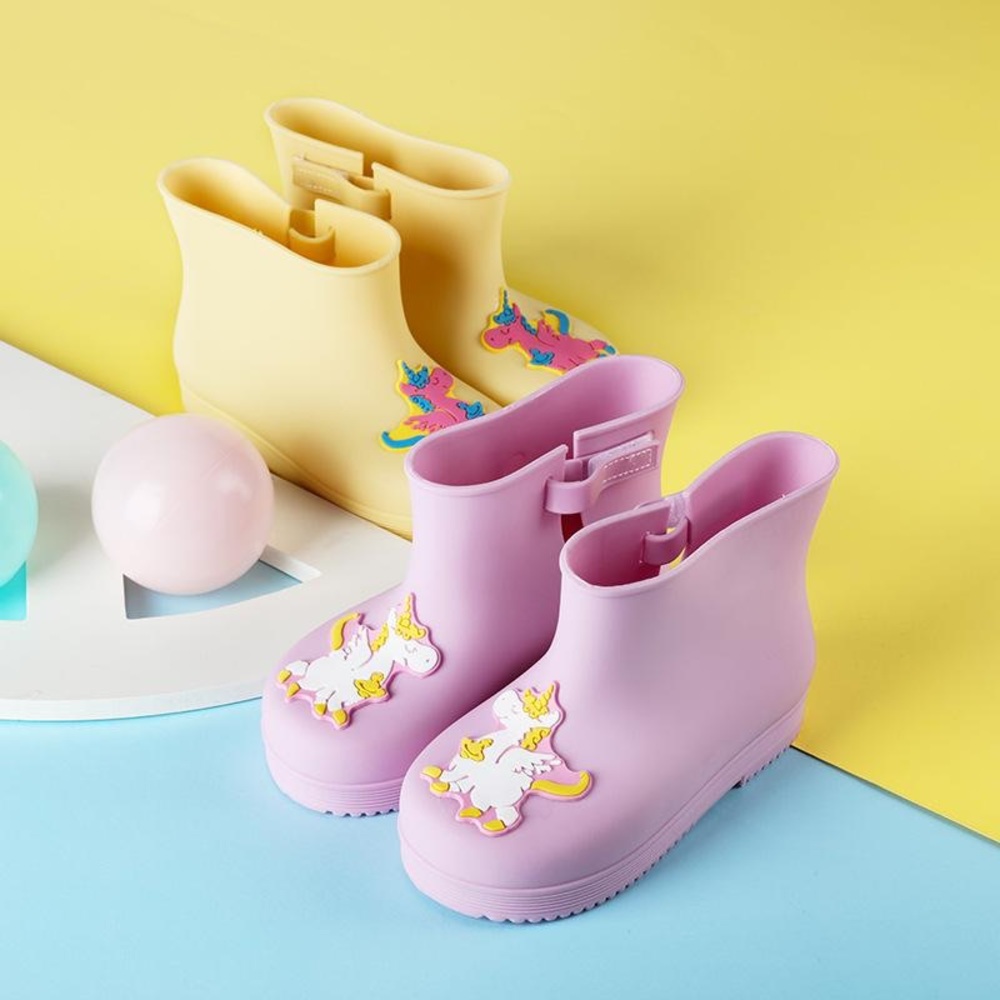 Melissa Kids Unicorn Rain Boots in Yellow and Lavender